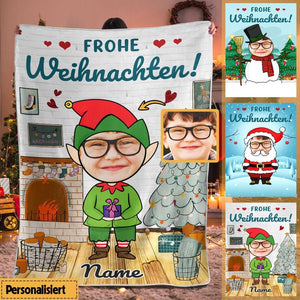 Personalisierte Babydecke | personalisierte Geschenke für kinder | Weihnachtsdecke mit Foto und Namen des Babys