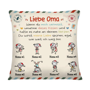 Personalisiertes Kissen für Oma | personalisierte Geschenke für Großmutter | Liebe Oma Wenn du mich vermisst