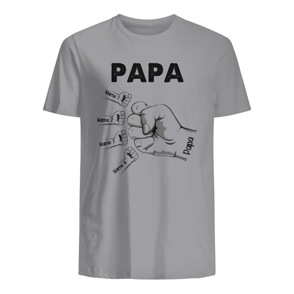 Personalisiertes T-shirt für Papa | personalisierte Geschenke für Vater  | Fauststoss papa und kinder