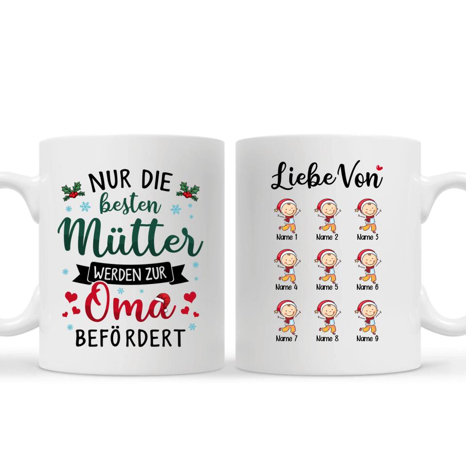 Personalisierte Tasse für Oma| personalisierte Geschenke für Großmutter | Nur die besten Mütter werden zum Oma befördert