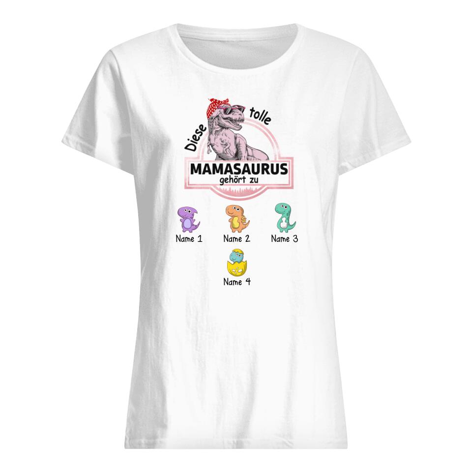 Personalisiertes T-shirt für Mama| personalisierte Geschenke für Mutter | Diese Tolle Mamasaurus Gehört Zu