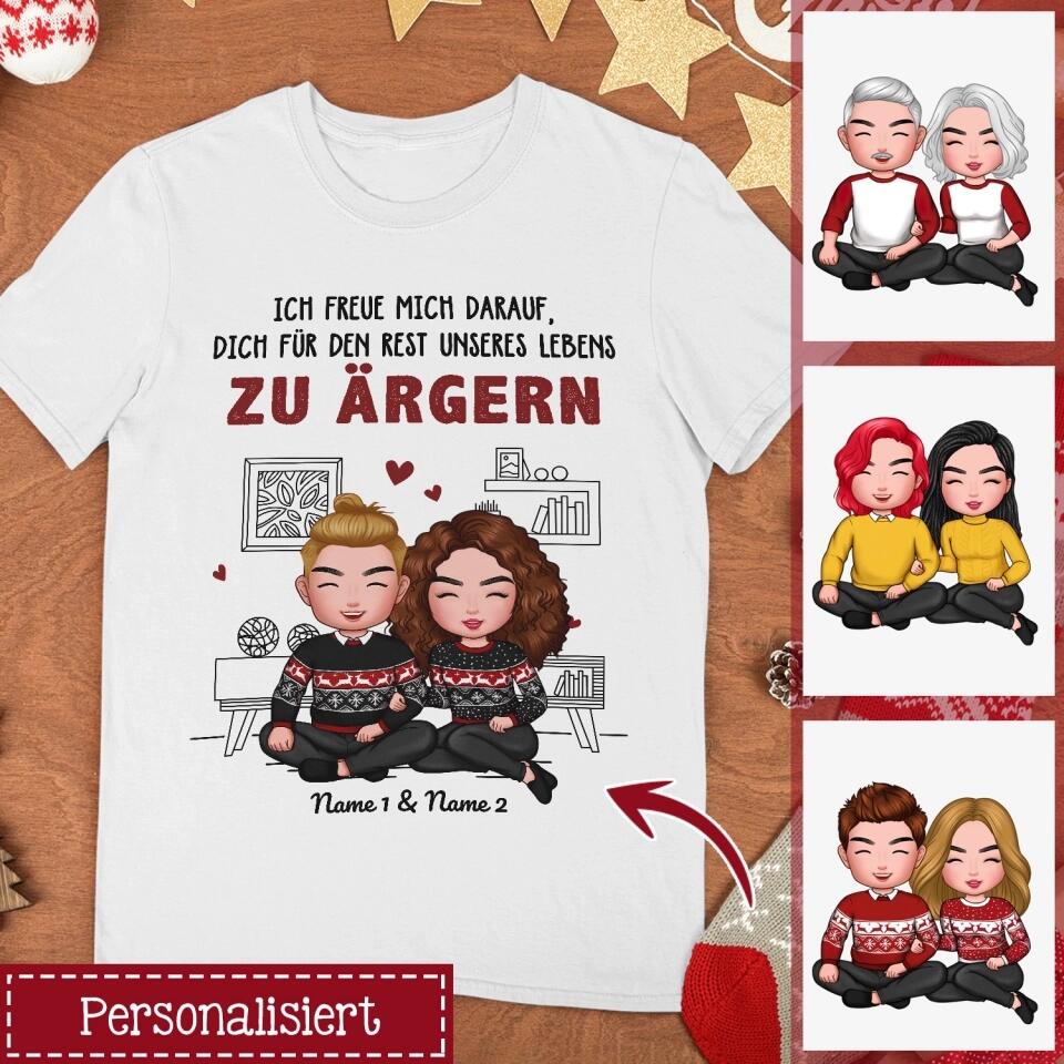 Personalisiertes T-shirt für Ehefrau | personalisierte Geschenke für Sie | Ich freue mich darauf, dich für den Rest unseres Lebens zu ärgern