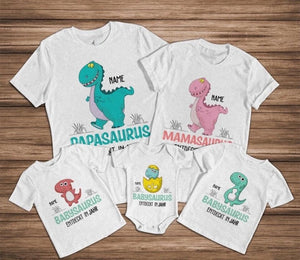 Personalisiertes T-shirt für Mama | personalisierte Geschenke für Mama | Dinosaurier-Familie