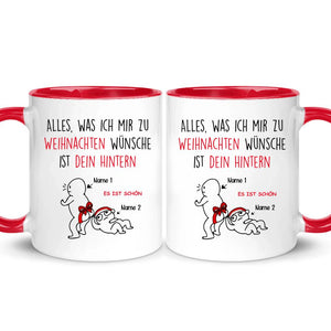 Personalisierte Tasse für Ehefrau | personalisierte Geschenke für Ehefrau | Alles, was ich mir zu Weihnachten wünsche, ist dein Hintern