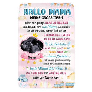 Personalisierte Babydecke | personalisierte Geschenke für Mama | Mama Ich liebe dich von Kopf bis Fuss