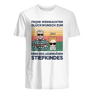 Personalisiertes T-shirt für Bonuspapa | personalisierte Geschenke für Vater | Glückwunsch zum Erbe des legendären Stiefkindes