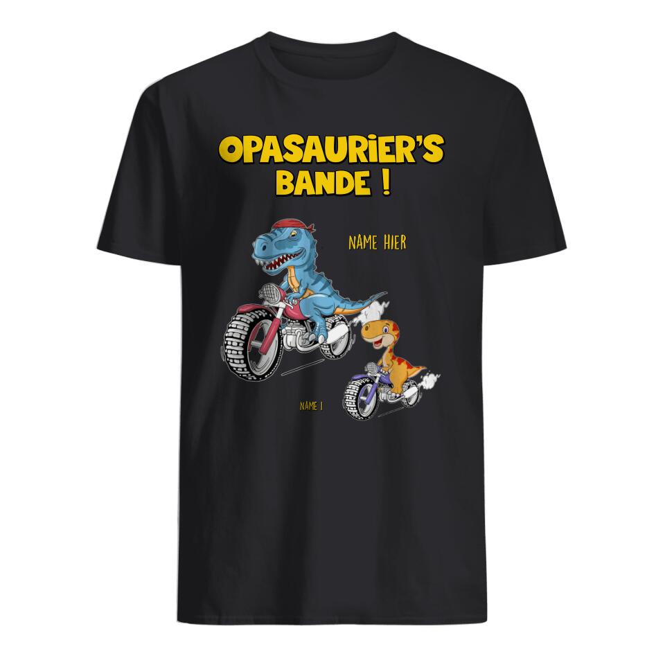 Personalisiertes T-shirt für Papa | personalisierte Geschenke für Papa | Papasaurier's/Opasaurier's bande