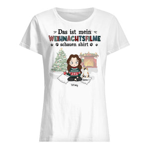 Personalisiertes T-shirt für Katzenliebhaber | personalisierte Geschenke für Katzenliebhaber | Das Ist Mein Weihnachtsfilme schauen shirt