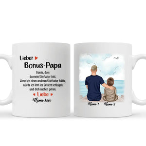 Personalisierte Tasse für Bonus-papa | personalisierte Geschenke für Vater | Lieber Bonus-Papa Danke Dass Du Mein Stiefvater Bist