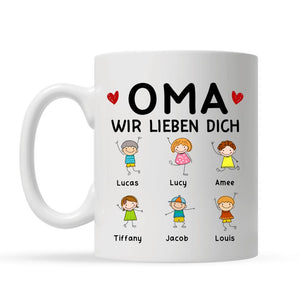 Personalisierte Tasse für Oma | personalisierte Geschenke für Oma | Oma wir lieben dich