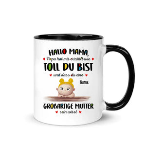 Personalisierte Tasse für Mama | personalisierte Geschenke für Mutter | Hallo Mama Großartige Mutter