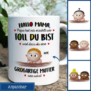 Personalisierte Tasse für Mama | personalisierte Geschenke für Mutter | Hallo Mama Großartige Mutter