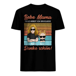 Personalisiertes T-shirt für Mama | personalisierte Geschenke für Mutter | Liebe Mama tolle Arbeit, wir sind klasse Danke schön