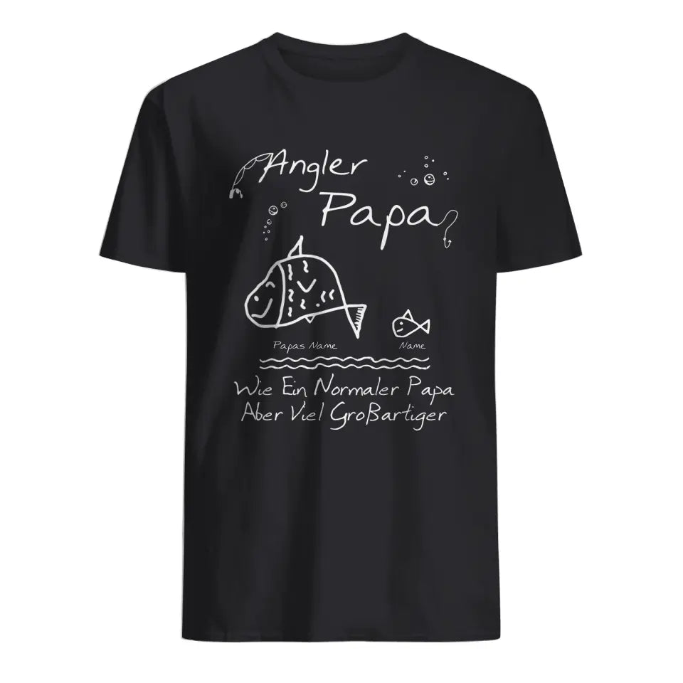 Personalisiertes T-shirt für Papa | personalisierte Geschenke für Vater | Angler papa Wie ein normaler papa