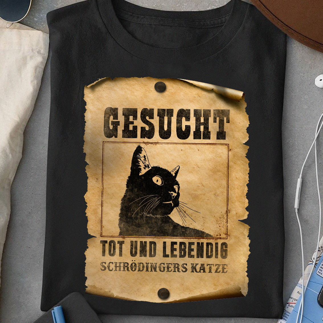 T-Shirt Katze Schrödinger - Hamyso