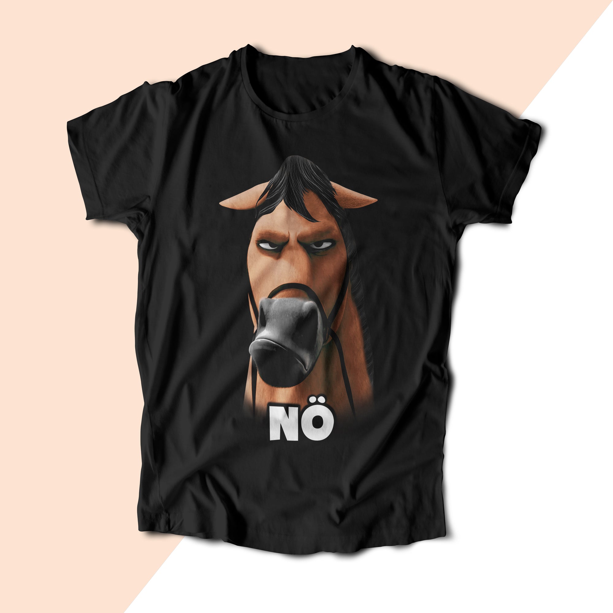 Unisex T-Shirt Nö Mürrisches Braunes Pferd - Hamyso